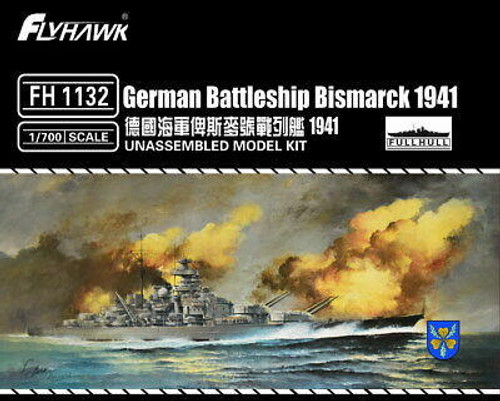 Flyhawk Model 1/700 Battleship Bismarck 1941 1132 at LionHeart Hobby