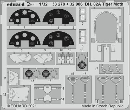 Eduard 1/32 DH.82A Tiger Moth Details ICM 32986