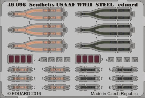 Eduard 1/48 USAAF Steel Seatbelts Fighters 49096